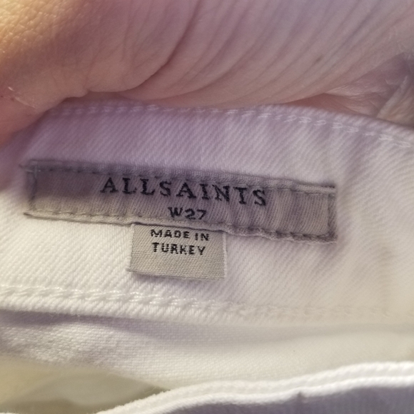 All Saints white distressed denim shorts - Picture 4 of 10